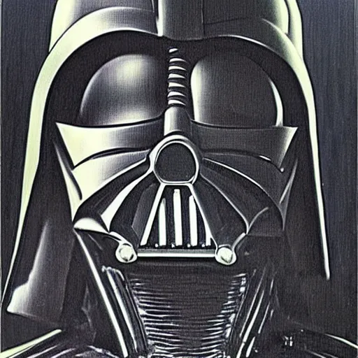 Image similar to darth vader designed by h. r. giger