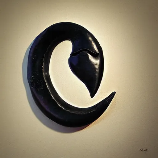 Prompt: anthropomorphic crescent moon sculpture, crescent moon face, ceramic, photograph, fine art, glazed ceramic, kitsch,