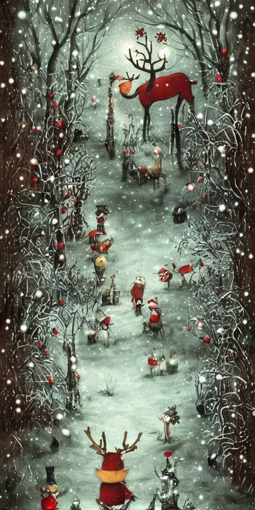 Image similar to a rudolph christmas scene by alexander jansson