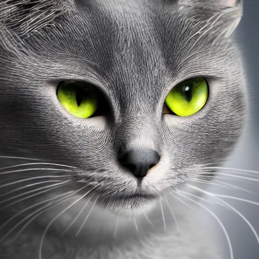 Image similar to a gray cat,ultra realistoc,ultra detailed,4k,award winning photograph,digital art