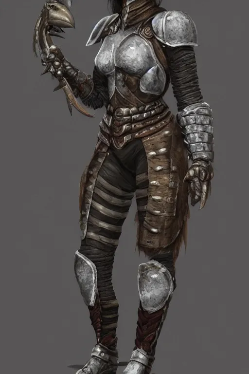 Image similar to female adventurer in tight full - body leather armor of argonian design with white porcelain crow mask, trending in artstation, establishing shot