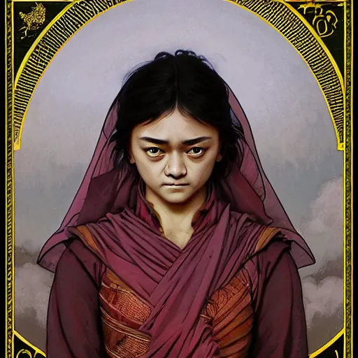 Image similar to ancient javanese arya stark, highly detailed, digital painting, artstation, concept art, smooth, sharp focus, illustration, ArtStation, art by artgerm and greg rutkowski and alphonse mucha and J. C. Leyendecker and Edmund Blair Leighton and Katsuhiro Otomo and Geof Darrow and Phil hale and Ashley wood and Ilya repin and Charlie Bowater