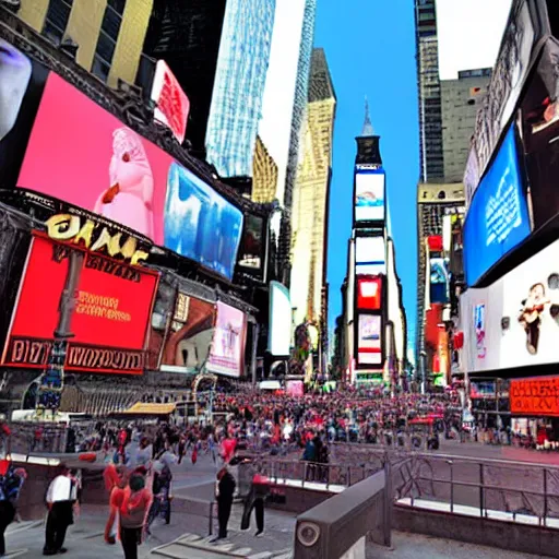 Image similar to a gigantic roman temple in times square