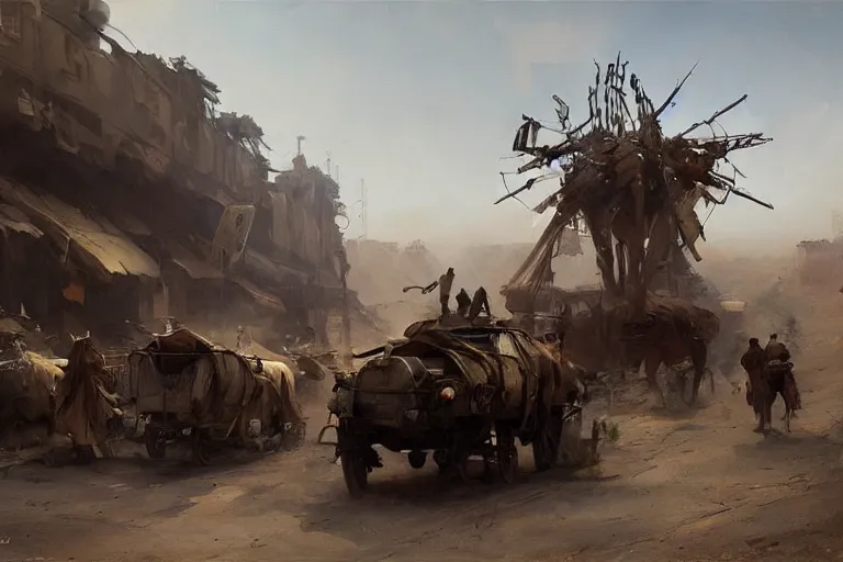 Prompt: oil painting of a silt strider transport in dusty wild west street, art by anders zorn, wonderful masterpiece by greg rutkowski, beautiful cinematic light, american romanticism by greg manchess, jessica rossier