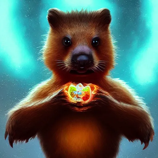 Prompt: the most adorable beaver in the universe, huggy wuggy from poppy playtime video game, fullbody, ultra high detailed, glowing lights, oil painting, greg rutkowski, charlie bowater, beeple, unreal 5, daz, hyperrealistic, octane render, rpg portrait, dynamic lighting, fantasy art, beautiful face