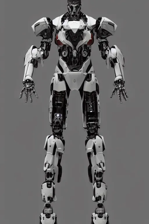 Prompt: very symmetrical!! full body armored cyborg concept power suit from anthem video game, by vitaly bulgarov, by yoji shinkawa, by joss nizzi, by shoji kawamori, bioware, mecha, deviantart, artstation, render, unreal engine