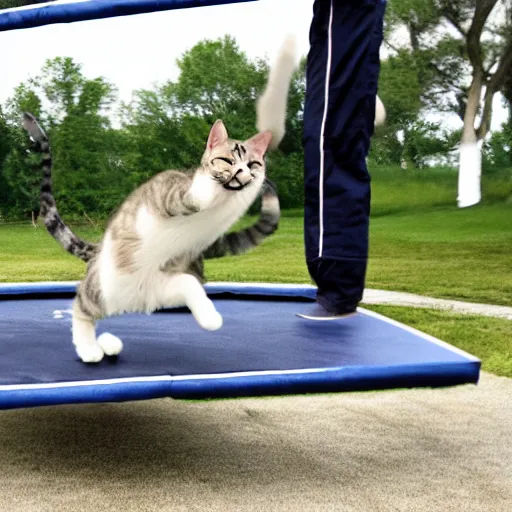 Image similar to cat jumping off a jet fueled trampoline