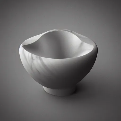 Prompt: “a marble sculpture of textured coffee cup by Zaha Hadid , 3d architecture”