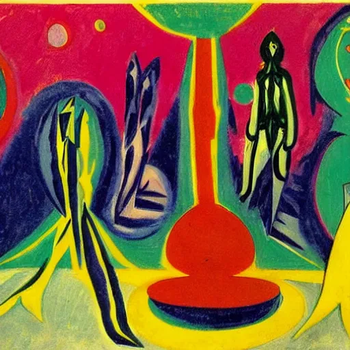 Prompt: Liminal space in outer space by Ernst Ludwig Kirchner