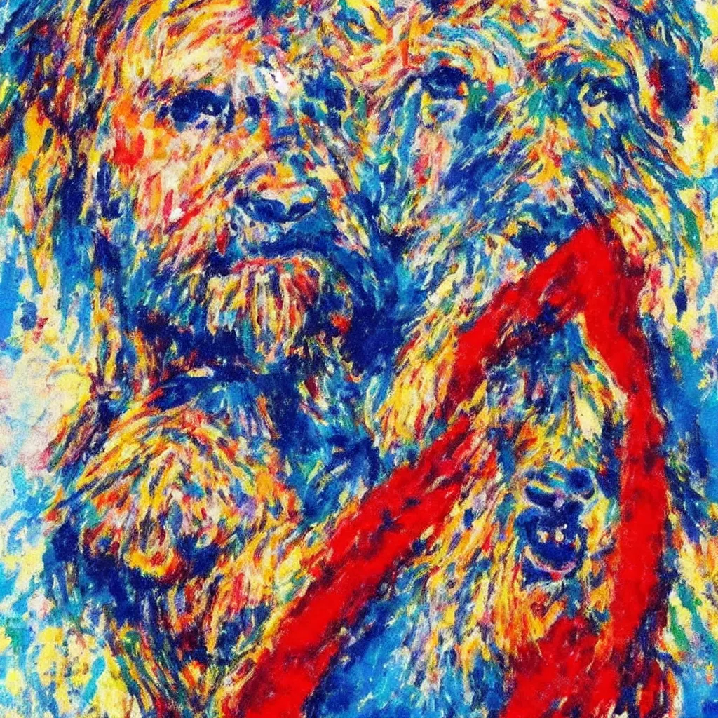 Prompt: a beautiful portrait of thor by LeRoy Neiman.