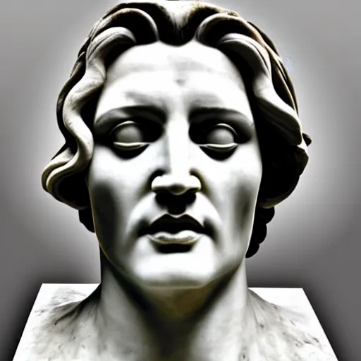 Image similar to johnny depp as a greek marble statue