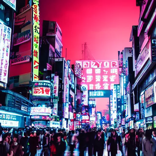 Image similar to a busy street filled with people in a futuristic tokyo with neon signs like blade runner 2 0 4 7