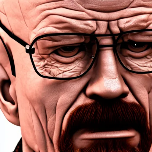 Image similar to 3D render of walter white,ultra detailed,ultra realistic,hyperdetailed,hyperrealistic,octane render,dramatic lighting,professional photo,detailed face,detailed skin,detailed clothes,artstation,deviantart