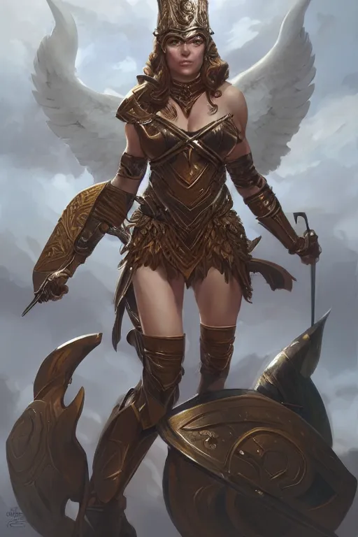 Image similar to amazon valkyrie athena, d & d, fantasy, portrait, highly detailed, headshot, digital painting, trending on artstation, concept art, sharp focus, illustration, art by artgerm and greg rutkowski and magali villeneuve