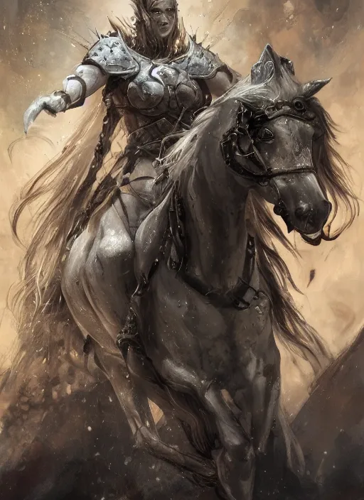 Prompt: concept art by artgerm, conquest of the four horsemen of the apocalypse, white rider riding a white horse, with the golden crown and white robe ， highly detailed dark art, digital painting, artstation, concept art, smooth, sharp focus, illustration, art by marco plouffe and olli hihnala and olli hihnala, symmetry