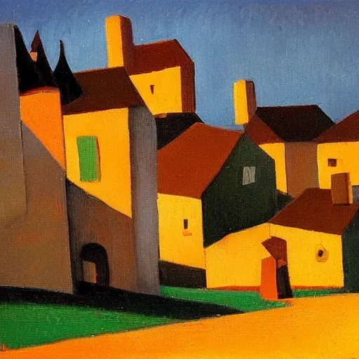 Image similar to a village, art by marius borgeaud