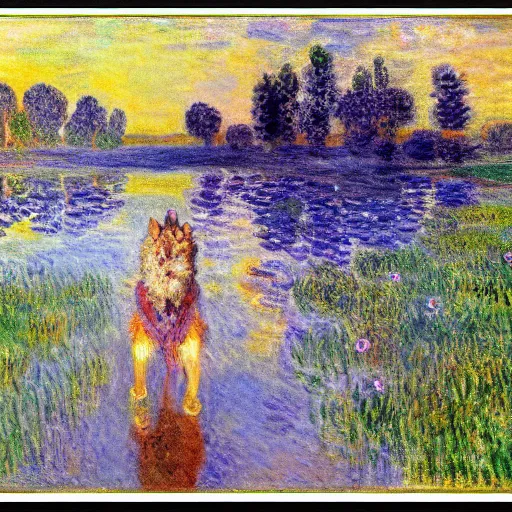 Image similar to midsommar werewolf by claude monet