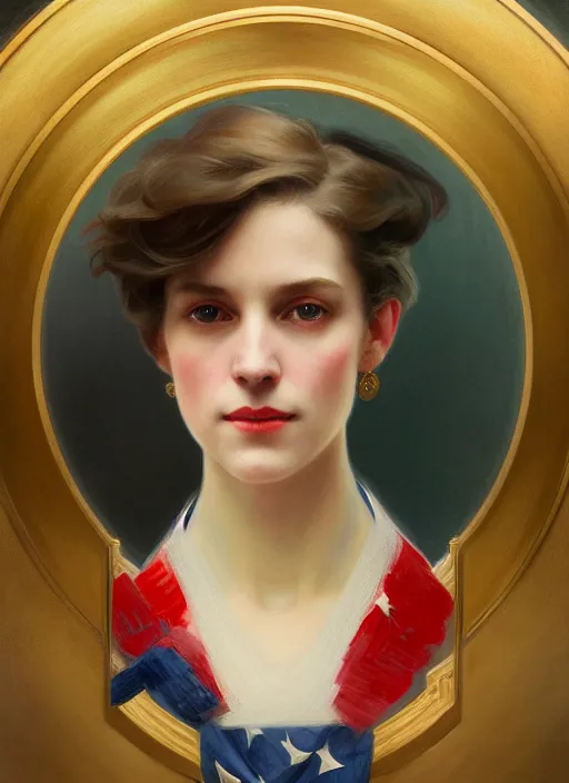 Prompt: symmetry!! portrait of a pretty young united states president, 1 9 2 2, 2 0 th century, patriotic, elegant, highly detailed, digital painting, 8 k, concept art, smooth, sharp focus, illustration, ethereal, misty, octane render, by ruan jia and greg rutkowski and alphonse mucha