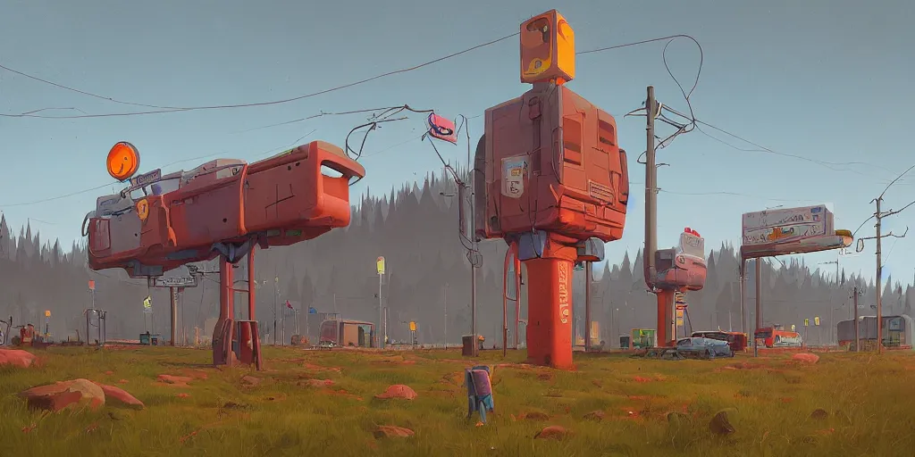 Image similar to digital painting by Simon Stalenhag