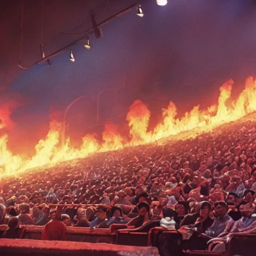 Image similar to crowded theater on fire