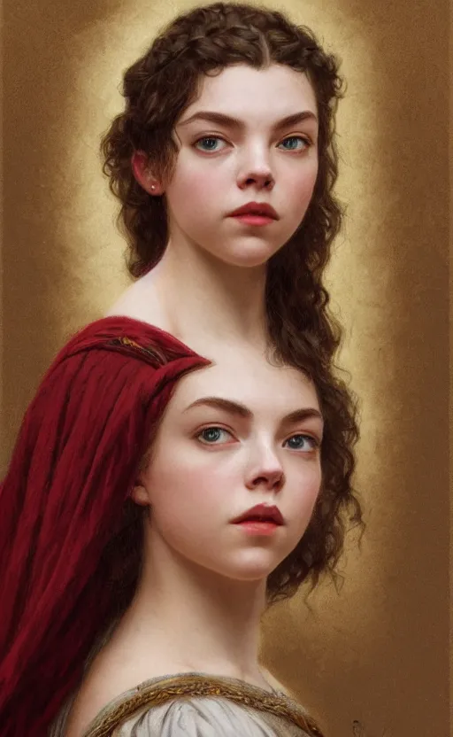 Image similar to anya taylor-joy, annasophia robb, traditional corsican, intricate, highly detailed, artstation, illustration, jurgens, rutkowski, bouguereau