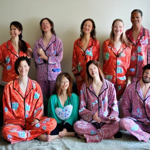 Prompt: bodhisattva pajama party