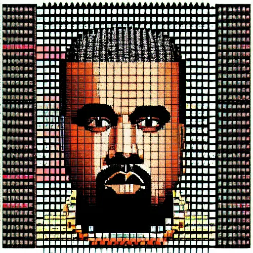 Prompt: Kanye west pixel art