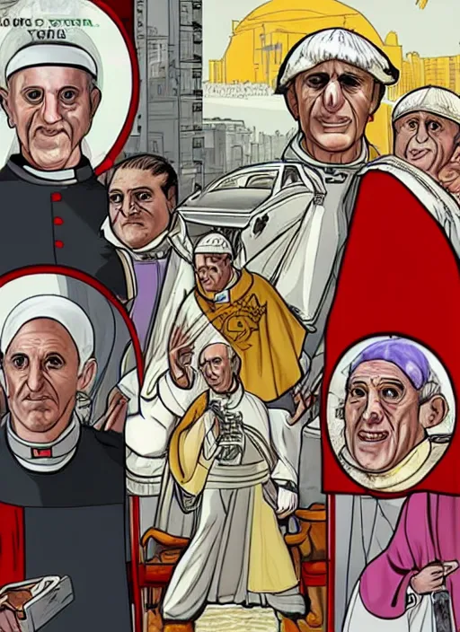 Prompt: The Pope as the main character on a GTA cover