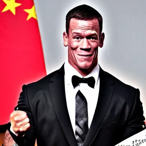 Image similar to john cena accepting responsibility for the chinese invasion of taiwan