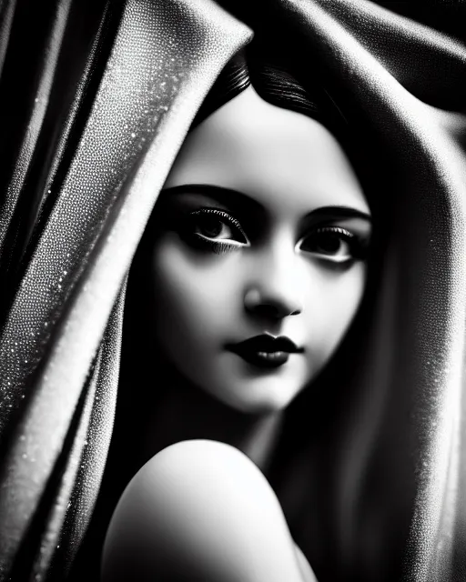 Image similar to black and white dreamy young beautiful female artificial intelligence, metropolis, cinematic, rim light, bokeh, photo - realistic, elegant, high detail, 8 k, masterpiece, photo taken in 1 9 3 0