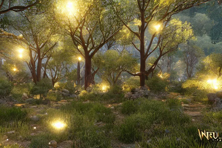 Image similar to diamond forest with gilded trees and jeweled flowers by unreal engine, photorealistic