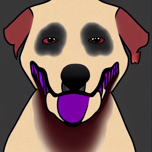 Image similar to hyperrealistic black mouth cur dog as a zombie, artstyle