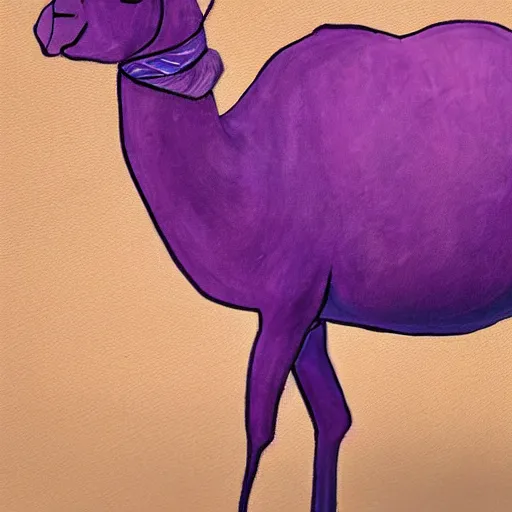 Image similar to a purple camel