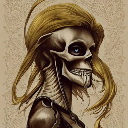 Image similar to anime manga skull portrait young woman ape monkey skeleton, intricate, elegant, highly detailed, digital art, ffffound, art by JC Leyendecker and sachin teng