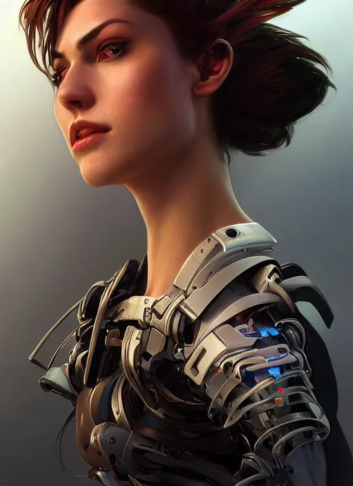 Image similar to asymmetrical!! portrait of an androgynous cyborg with large neontubes in face in the style of, machine face, intricate, elegant, highly detailed, digital painting, artstation, biolusence, concept art, smooth, sharp focus, illustration, art by artgerm and greg rutkowski and alphonse mucha, horizon zero dawn 8 k