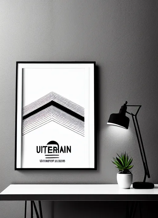 Image similar to urban outfitters poster black background white lines drawn topography mountain