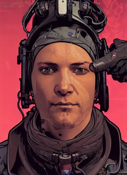 Image similar to cyberpunk surgeon. night vision. portrait by ashley wood and alphonse mucha and laurie greasley and josan gonzalez and james gurney. spliner cell, apex legends, rb 6 s, hl 2, d & d, cyberpunk 2 0 7 7. realistic face. dystopian setting.