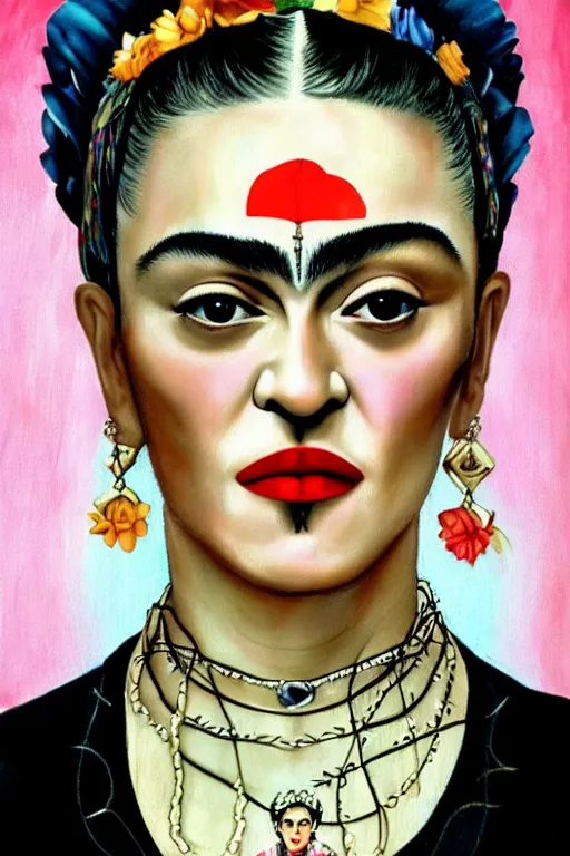 Image similar to Madonna in Frida Kahlo painting style