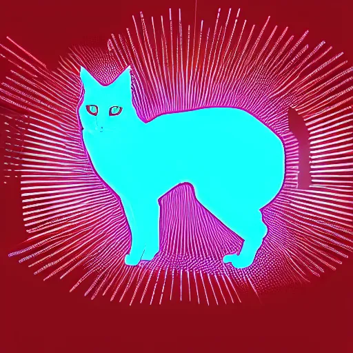 Prompt: vector cat silhouette, portrait, vaporwave, synthwave, neon, vector graphics, cinematic, volumetric lighting, f 8 aperture, cinematic eastman 5 3 8 4 film