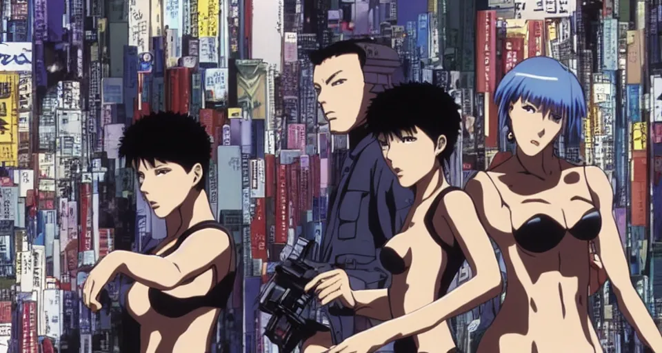 Image similar to Coherence. Screenshot from an episode of the anime 'Ghost in the shell: Stand Alone Complex' (2003). Produced by 'Production I.G'. Original manga by Masamune Shirow. Art direction by Kazuki Higashiji and Yuusuke Takeda.