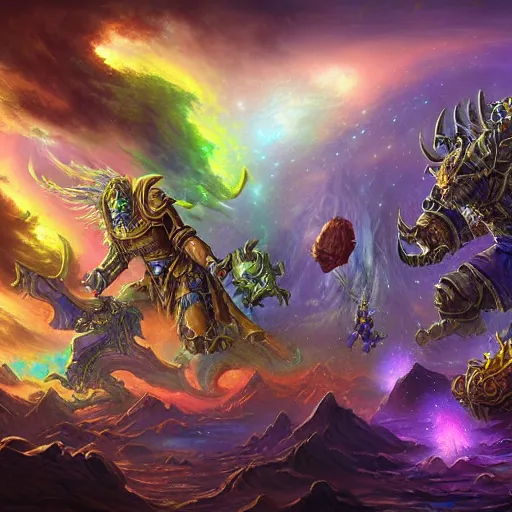 Prompt: an artistic depiction of the whole universe of world of warcraft, very detailed, high resolution, incredible art