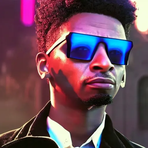 Prompt: boring remake of matrix with 2 1 savage as neo 4 k uhd ultra realistic neon afro futuristic
