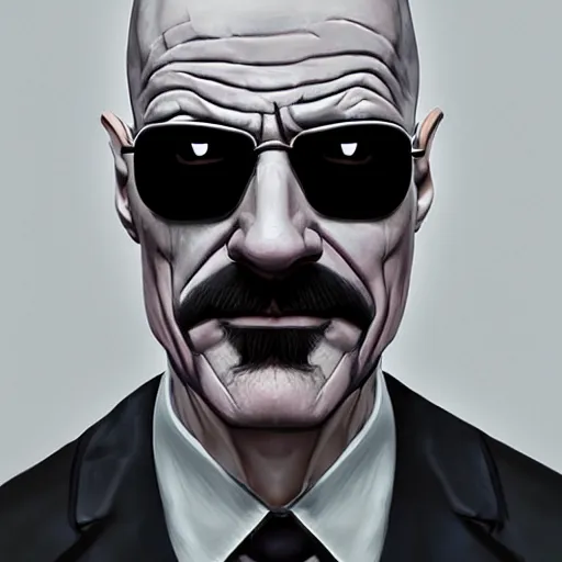 Prompt: portrait of walter white as the joker, artstationhd, artstationhq, cgsociety, r / art.