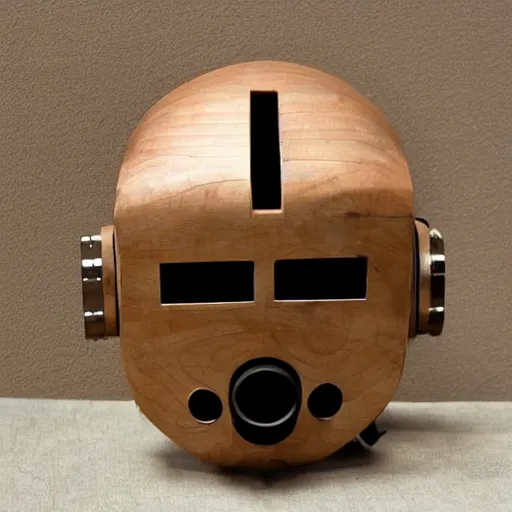 Image similar to robot wooden mask