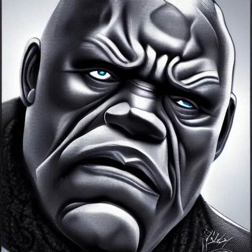 Image similar to James Earl Jones as Darkseid, highly detailed, realistic face, digital art