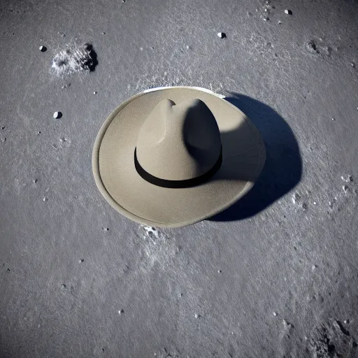 Image similar to apollo 8 earthrise astronaut wearing a cowboy hat, octane render, blender render, unreal engine, 3 5 mm