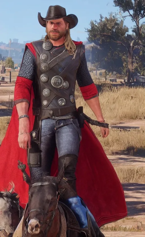 Image similar to thor in red dead redemption 2