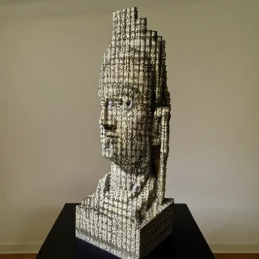 Image similar to statue made out of jpeg artefacts, amazing