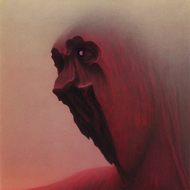 Image similar to cruel Beast of Judgement apocalyptical vision fear not by zdzisław beksiński, oil painting award winning, chromatic aberration stark radiant colors