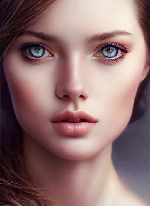 Image similar to a gorgeous female photo, professionally retouched, soft lighting, half body shot, realistic, smooth face, perfect eyes, symmetrical, wide angle, sharp focus on eyes, 8 k high definition, insanely detailed, intricate, elegant, art by artgerm